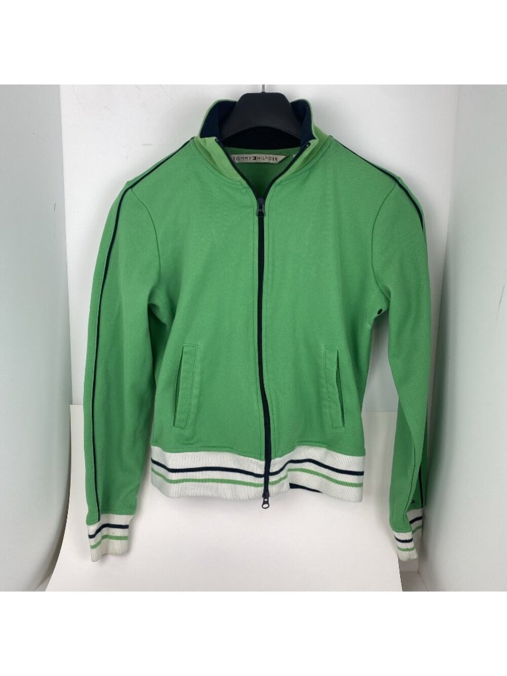 Tommy Hilfiger M Jacket Varsity Track Embroidered LOGO Lettering Crop Y2K - Picture 1 of 5